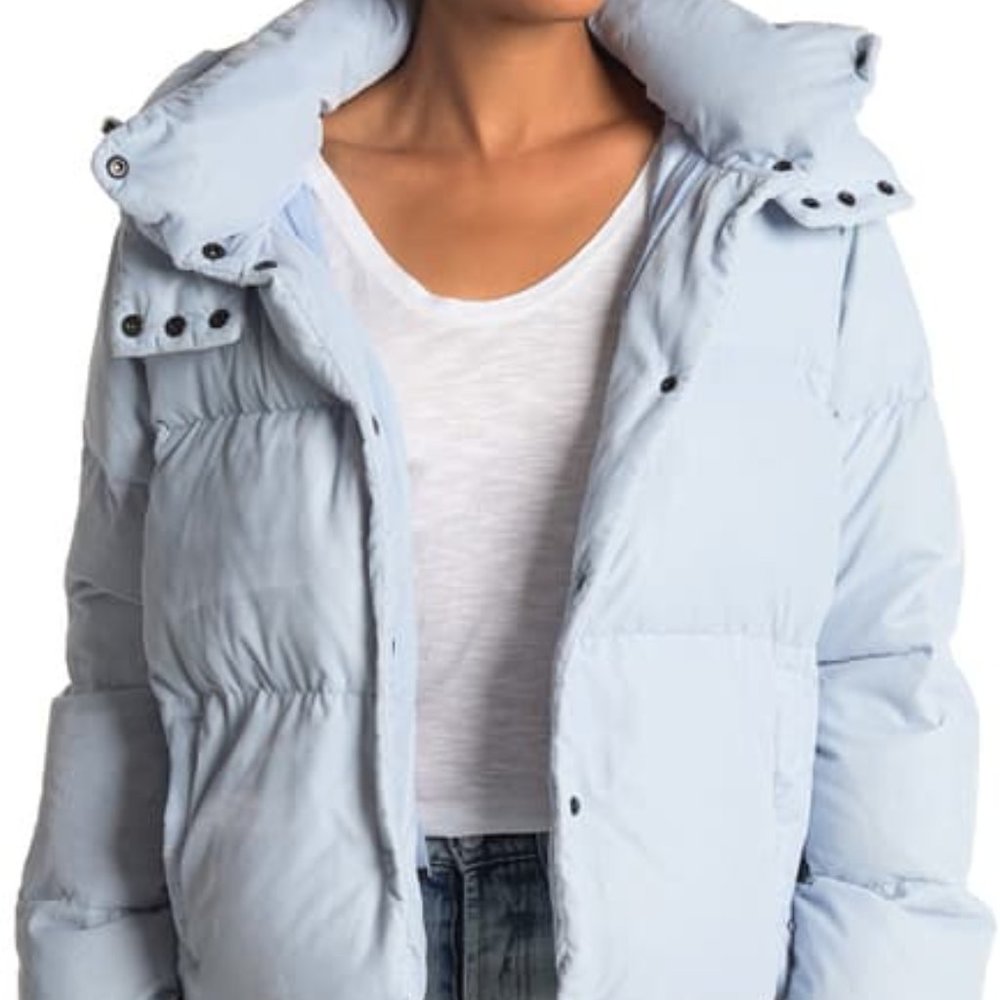 SAM Sydney Velvet Hooded Down Puffer Jacket NWT